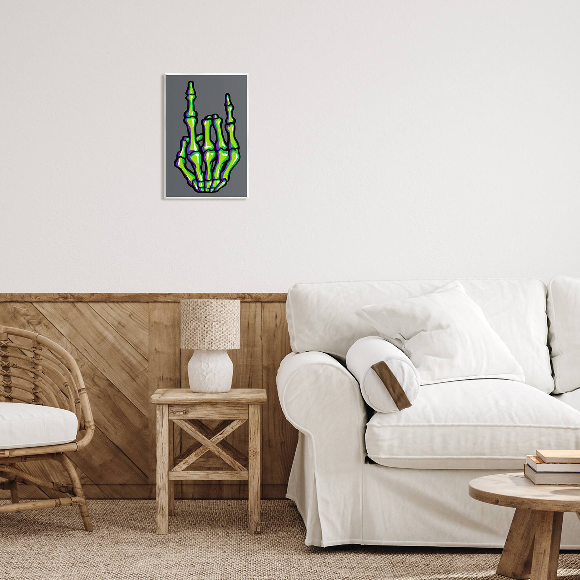 Stupell Industries Rock On Skeleton Hand Wall Plaque